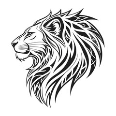Adobe Illustrator Artwork A detailed lion head vector graphic, perfect for logos, tattoos, and branding. It is ideal for wildlife and sports designs. Available in EPS