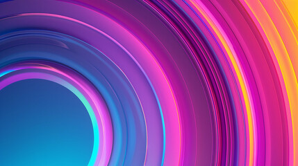 Fototapeta premium A colorful gradient background featuring concentric arcs in bright coral, cyan, and deep violet tones.