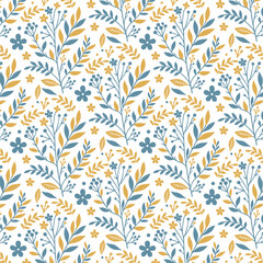 floral pattern with elegant botanical illustrations and seamless foliage details for stylish surface prints
