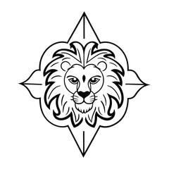 Adobe Illustrator Artwork A detailed lion head vector graphic, perfect for logos, tattoos, and branding. It is ideal for wildlife and sports designs. Available in EPS