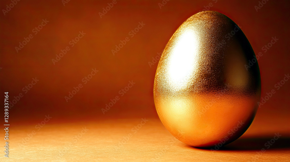 Aufkleber marvelous gold egg rests in a minimalistic space symbolizing luxury and uniqueness