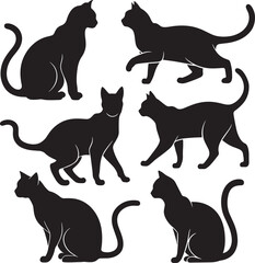 silhouettes of cats
