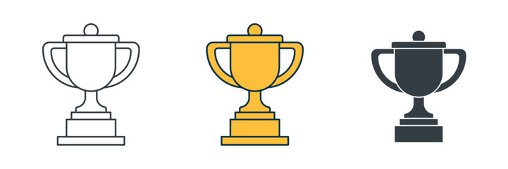 Trophy icon symbol vector illustration isolated on white background