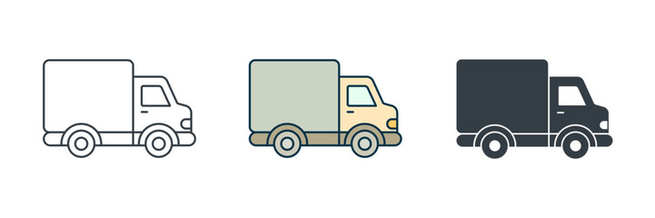 Delivery Truck icon symbol vector illustration isolated on white background