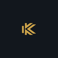 Letter k icon logo flat vector design