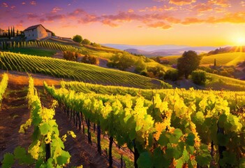 breathtaking dynamic vineyard landscape vibrant grape clusters inciting serene connection nature, grapes, vineyards, grapevine, sunlight, greenery