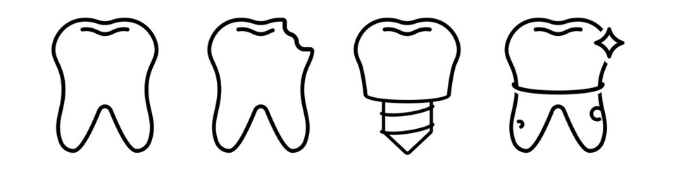 Tooth icon set. Dentist icon