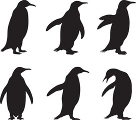 penguin silhouettes vector