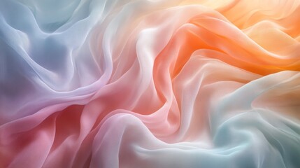 Obraz premium Vibrant colored sheer fabric draped and rippling softly in space