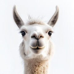 Fototapeta premium A playful llama curiously pushing its nose toward the camera