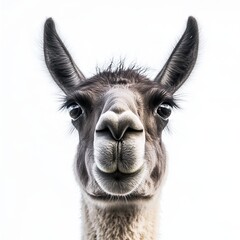 Obraz premium A playful llama curiously pushing its nose toward the camera