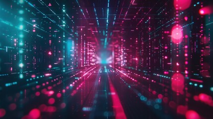 Abstract digital visualization of a connected and secure internet