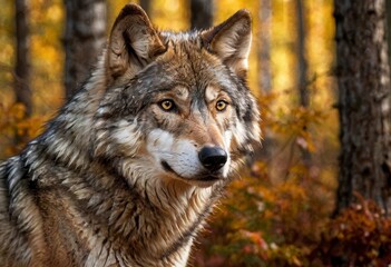 Obraz premium Portrait of a calm wolf