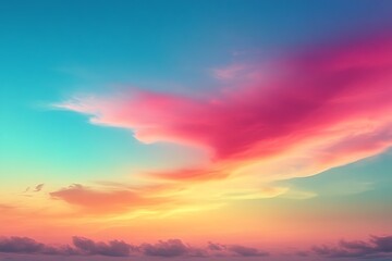 Fototapeta premium Vibrant Sunset Sky with Colorful Clouds