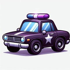 Classic Cop Car Illustration