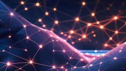 Futuristic Neural Network with Glowing Connections