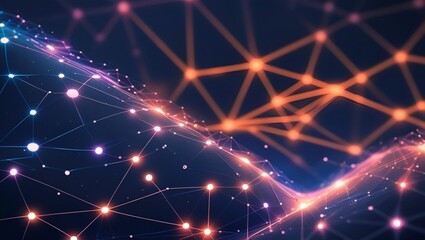 Futuristic Neural Network with Glowing Connections