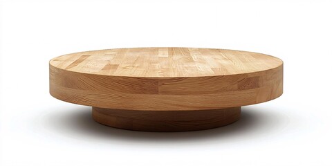 Stylish Round-Top Coffee Table in Natural Wood Finish