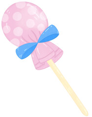 Candy cartoon ,lollipops sweet pink color..
