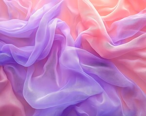 Fototapeta premium An artistic photograph features rippling fabric in pink and purple