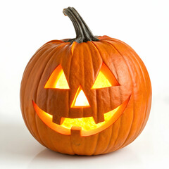 Scary pumpkin halloween lantern realistic vector