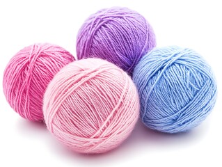 Brightly colored balls of yarn used for crafting