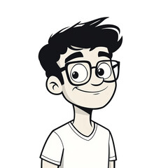 funny cartoon man on white