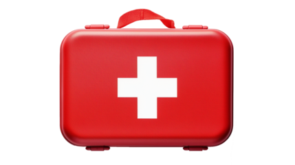 Concept of first aid kit, first aid kit supplies on a transparent background, PNG