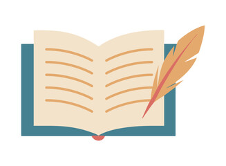 Poem Book Vintage Quill Illustration