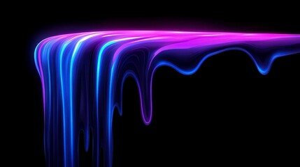 Fototapeta premium Abstract flowing liquid in vibrant blue and purple hues, creating a mesmerizing visual effect against a dark background