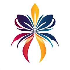 Clean and elegant flat gift icon, simple lines with colorful ribbon bow, isolated neatly on white