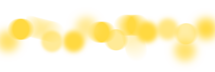 Light garland with golden and yellow glow, creating a festive and magical holiday atmosphere. Blurred circles. Elegant, glamorous, and illuminated decor. Isolated on white background.