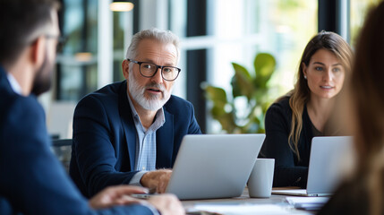 Obraz premium Professional Team Collaboration with Investor in Modern Office