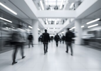 Abstract Blurred Motion of People in a Modern Building