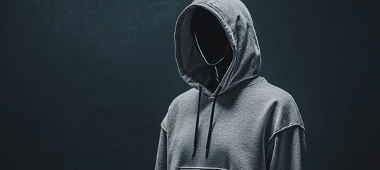 Casual Hoodie Display on Mannequin in Minimalist Studio Lighting for Fashion Design Showcase