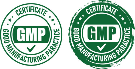 Obraz premium GMP quality certificate vector illustration isolated on white background