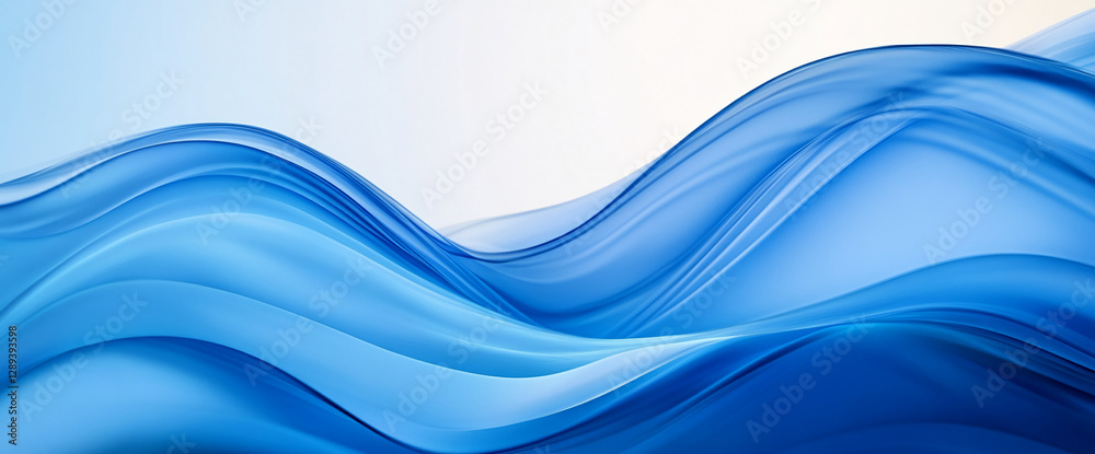 Poster abstract blue waves flowing smoothly in a seamless motion, symbolizing fluidity, tranquility, and ca