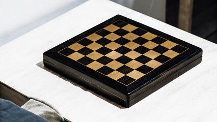 Closed Chessboard on White Background