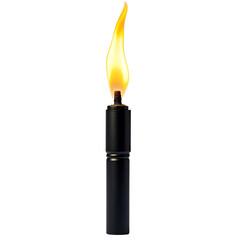 A Vivid Flame from a Small Kitchen Torch Isolated on Transparent Background