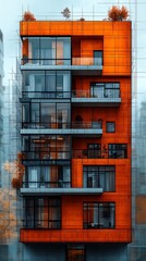 Obraz premium Elegant multi story building exterior view high resolution photo