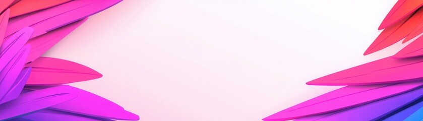 Vibrant Colorful Background with Dynamic Feather Shapes in Pink and Purple Shades Ideal for Modern Design and Creative Projects