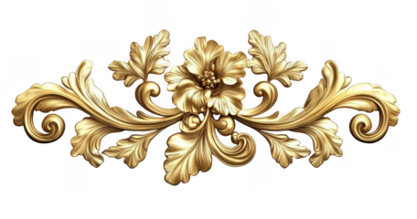 Golden decorative element, cut out
