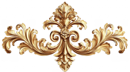 Golden decorative element, cut out

