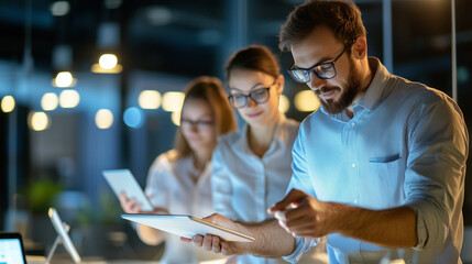 Mentorship in Tech Startup Office with Programmers Collaborating