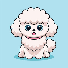 Fototapeta premium Fluffy Poodle Dog Cartoon Illustration design