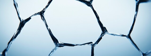 Fototapeta premium Abstract representation of interconnected water molecules forming a hexagonal structure against a soft gradient background