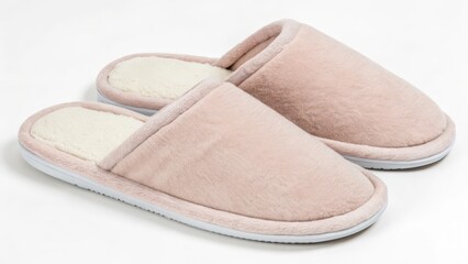 Pink Slippers on White Background