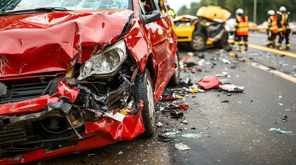 Car Crash Scene, Road Accident