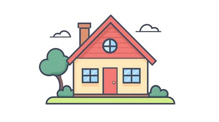 Home line icons. Vector illustration include icon - country house, property, cottage, chimney, homepage, residential building outline pictogram for real estate. 64x64 Pixel Perfect, Editable Stroke Ho