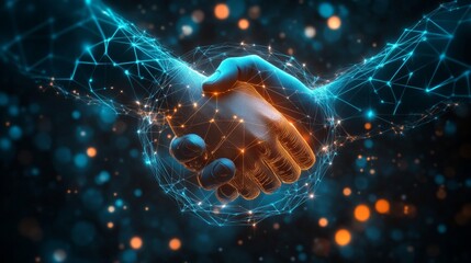 Trustworthy partnership symbol marked by a handshake inside a circle. Use this icon for teamwork, delivery, and contract signing.